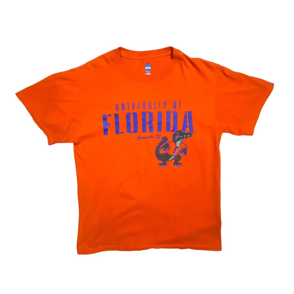 NCAA University of Florida Gators T-Shirt Men's Medium Orange Blue Graphic Tee